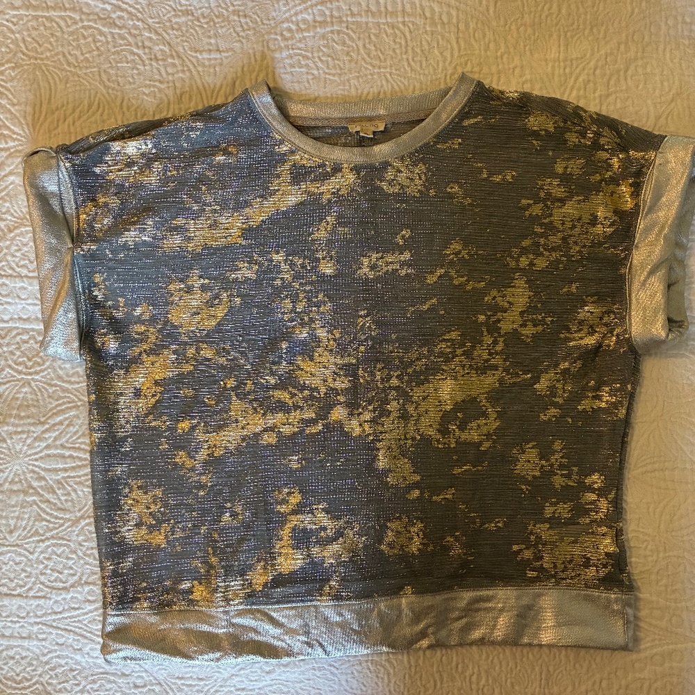 Anthropologie Pilcro Silver Shine Shell top, size XS